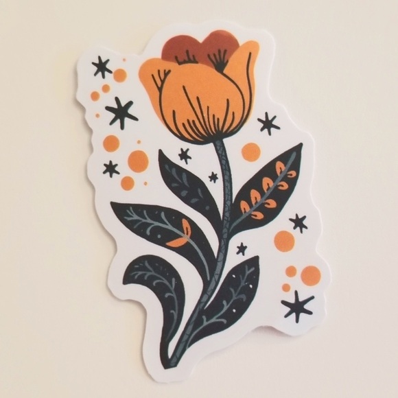10/$10 Orange Flower Sticker - Picture 1 of 1
